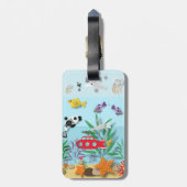 Kleurrijke onderwaterscène bagagelabel (Achterkant verticaal)