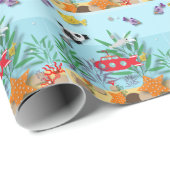 Kleurrijke onderwaterscène cadeaupapier (Rol Hoek)