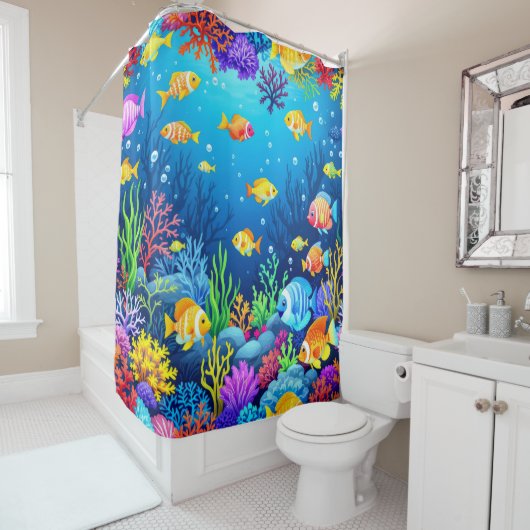 Kleurrijke onderwaterscène douchegordijn (In situ)
