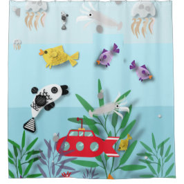 Kleurrijke onderwaterscène douchegordijn