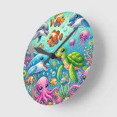 Kleurrijke onderwaterscène met speels Zee Ronde Klok (Hoek)
