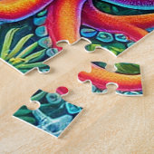 Kleurrijke onderwaterscène met zeeleven legpuzzel (Zijkant)