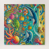 Kleurrijke onderwaterscène met zeeleven legpuzzel (Horizontaal)