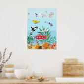 Kleurrijke onderwaterscène poster (Keuken)