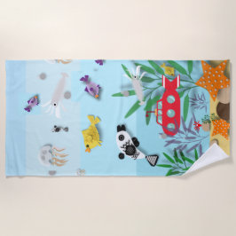 Kleurrijke onderwaterscène strandlaken