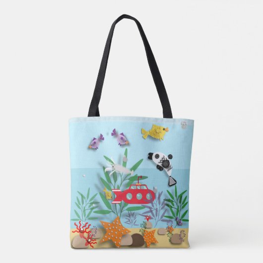 Kleurrijke onderwaterscène tote bag (Achterkant)