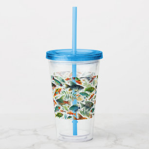Kleurrijke onderwaterviskunst acryl drinkbeker