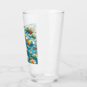 Kleurrijke onderwaterviskunst glas (Links)
