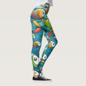 Kleurrijke onderwaterviskunst leggings (Rechts)