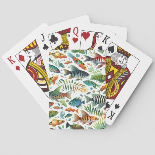 Kleurrijke onderwaterviskunst pokerkaarten (Achterkant)