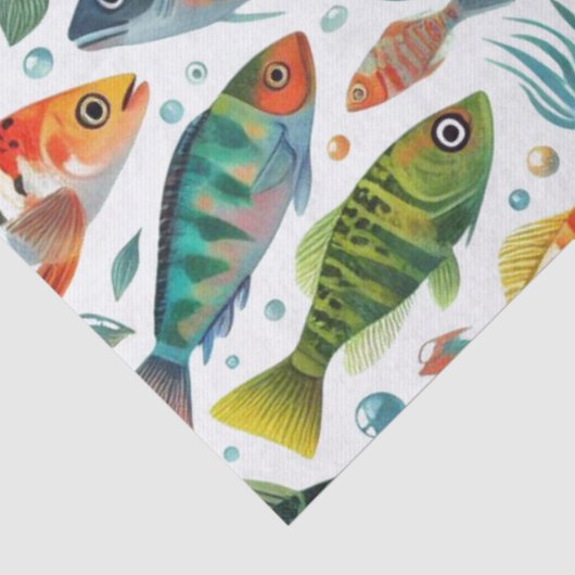 Kleurrijke onderwaterviskunst tissuepapier (Detail)