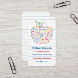 Kleurrijke Onderwijs Apple Zakelijke Kaart Visitekaartje