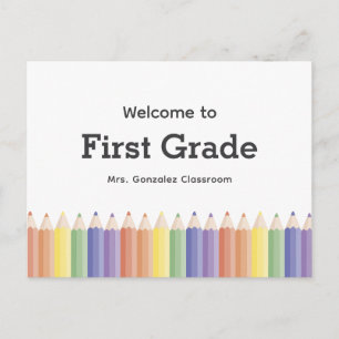 Kleurrijke Onderwijs Welkom Terug naar School Post Briefkaart