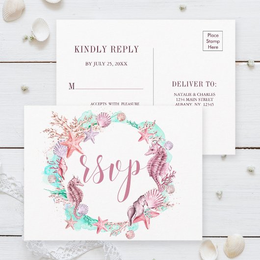 Kleurrijke onderzee-zomer RSVP Uitnodiging Briefkaart