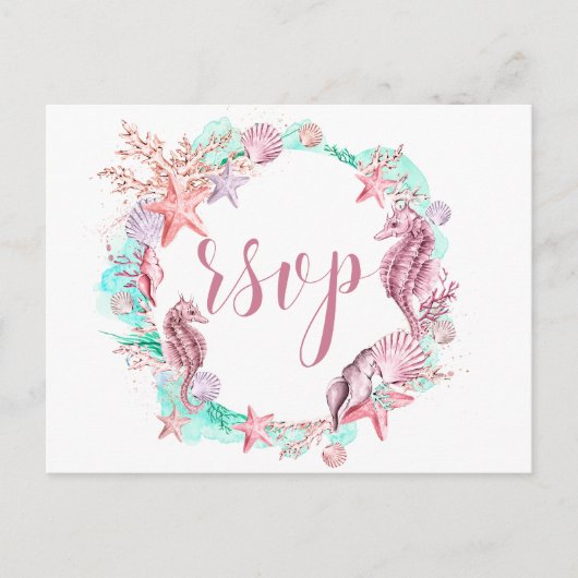 Kleurrijke onderzee-zomer RSVP Uitnodiging Briefkaart (Voorkant)