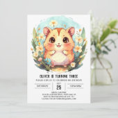 Kleurrijke online hamster verjaardag kaart (Staand voorkant)