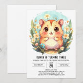 Kleurrijke online hamster verjaardag kaart (Voorkant / Achterkant)