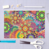 Kleurrijke ontkoppeling van Floral Mandala in kleu Tissuepapier (Craft)