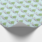 Kleurrijke oob- en kerstboom met geschenken cadeaupapier (Hoek)