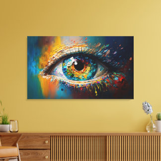 Kleurrijke oog conceptueel abstract Elegant Modern Canvas Afdruk