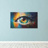 Kleurrijke oog conceptueel abstract Elegant Modern Canvas Afdruk (Insitu (Houten vloer))