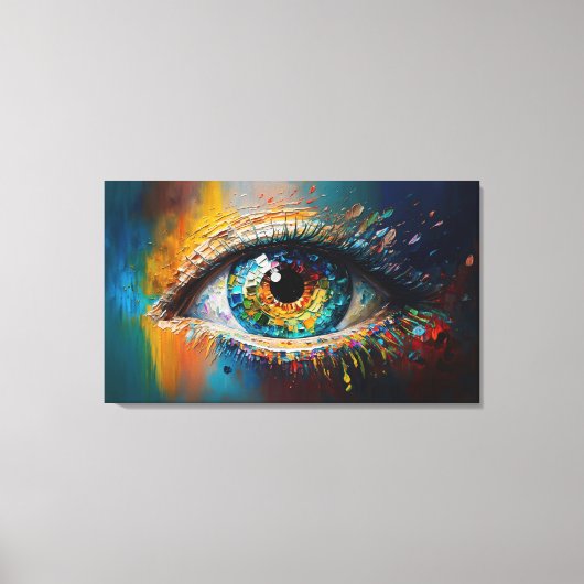 Kleurrijke oog conceptueel abstract Elegant Modern Canvas Afdruk (Voorkant)