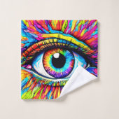 Kleurrijke Oogkunst Bad Handdoek (Wasdoekje)