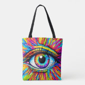 Kleurrijke Oogkunst Tote Bag (Achterkant)