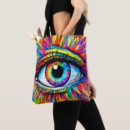 Kleurrijke Oogkunst Tote Bag