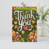 Kleurrijke Oogst Herfst Herfst Bedankkaart (Staand voorkant)