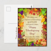 Kleurrijke oogst op Thanksgiving Briefkaart (Voorkant / Achterkant)