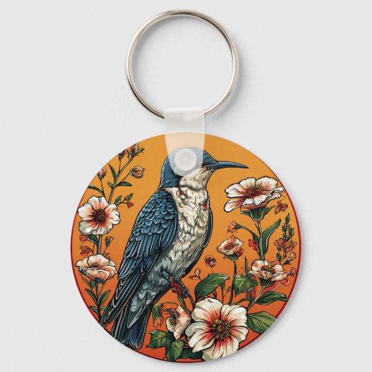 Kleurrijke oosterse koekoeksvogel sleutelhanger (Voorkant)