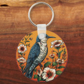 Kleurrijke oosterse koekoeksvogel sleutelhanger (Achterkant)