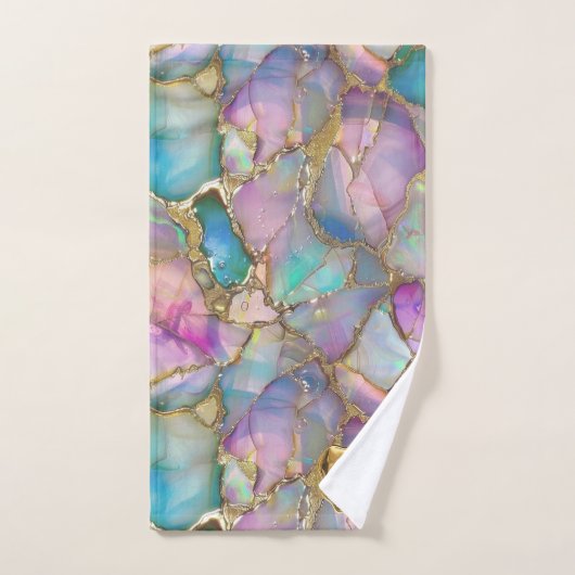 Kleurrijke Opal en Vloeibare Gouden Handdoek (Handdoek)
