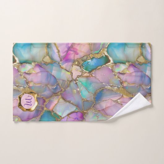 Kleurrijke Opal en Vloeibare Gouden Handdoek (Handdoek)