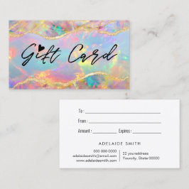 Kleurrijke opal textuur cadeaubon visitekaartje