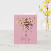 Kleurrijke opknoping Flower Fun Blank Dank u kaart (Gele Bloem)