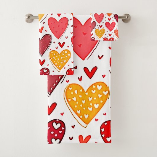 Kleurrijke oprechte liefde patroon ontwerp bad handdoek (Insitu)