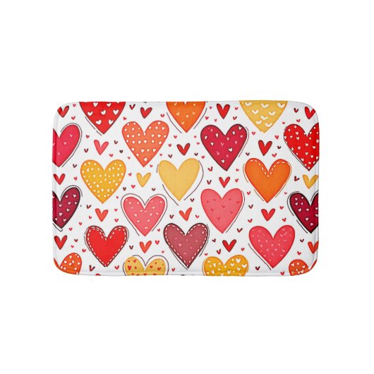 Kleurrijke oprechte liefde patroon ontwerp badmat (Voorkant)