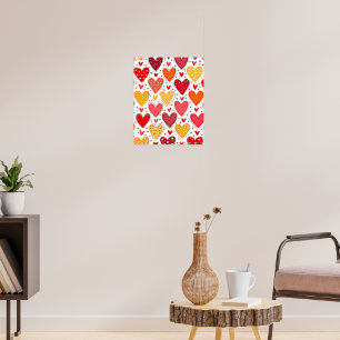 Kleurrijke oprechte liefde patroon ontwerp poster