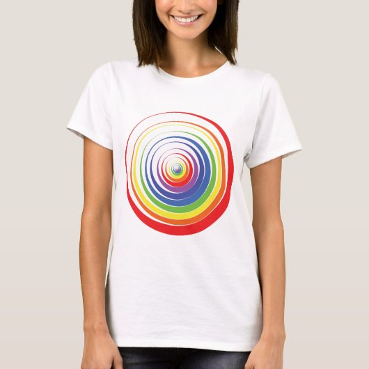 Kleurrijke optische cirkels t-shirt (Voorkant)