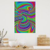kleurrijke optische illusie poster (Keuken)