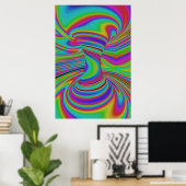 kleurrijke optische illusie poster (Thuiskantoor)