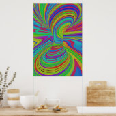 kleurrijke optische illusie poster (Keuken)