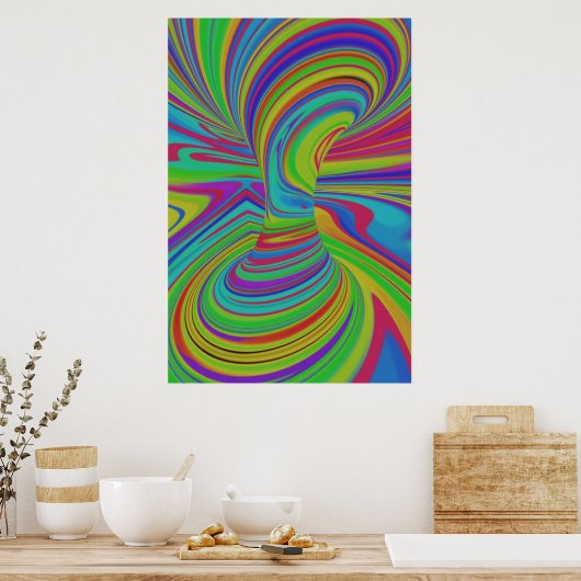 kleurrijke optische illusie poster (Keuken)