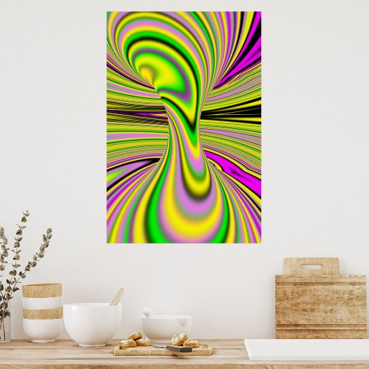 kleurrijke optische illusie poster (Keuken)