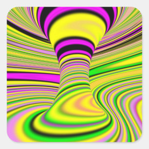 kleurrijke optische illusie vierkante sticker