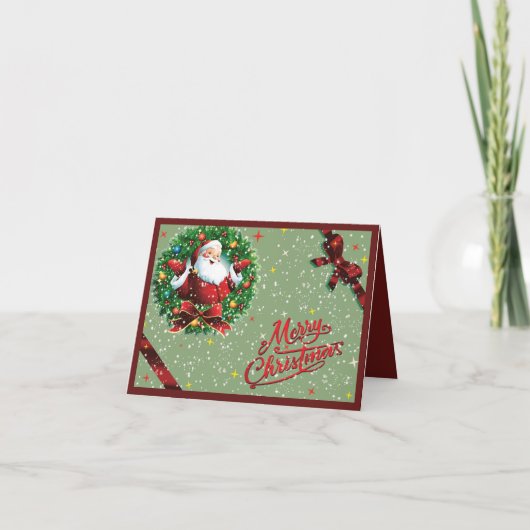 Kleurrijke opvouwbare kerstkaart feestdagen kaart (Voorkant)