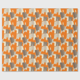 Kleurrijke Oranje Ambachtelijke Kwaststreken Abstr Cadeaupapier