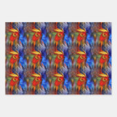 Kleurrijke Oranje blauwe gele Abstracte kunst Inpakpapier Vel (Voorkant 2)